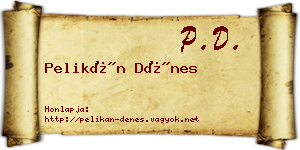 Pelikán Dénes névjegykártya