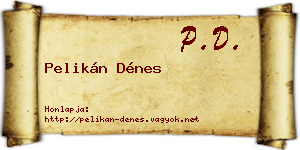 Pelikán Dénes névjegykártya